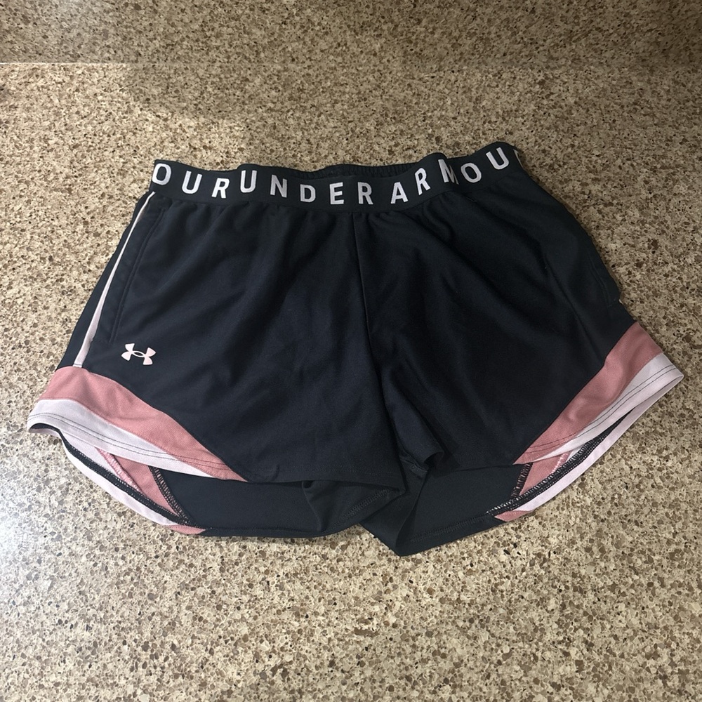 Under Armour Women's Athletic Shorts in Black and Pink